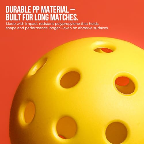 Image of Nivia Pickleball 40 Pro Outdoor Ball (Pack of 3), Pickleball Balls for Outdoor Play, 40 Precise Holes, Active Bounce, Durable (Yellow)