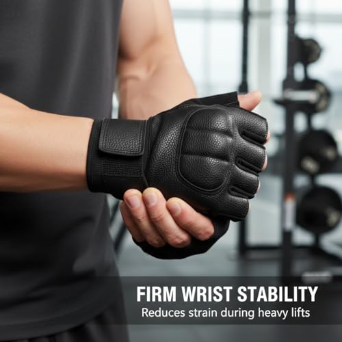 Image of AutokraftZ Black Probiker Protective Full Finger Gloves Anti-Skid Surface Breathable Bike Riding Glove for Motorcycle, Cycling,Climbing Mountaineering,Hiking (Medium, 1 Pair)