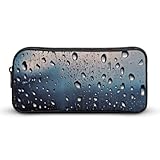 BVKWNTSA Estuche de lápices con diseño de gotas de lluvia en cristal, bolsa de almacenamiento para niñas y niños, se utiliza como estuche para lápices, accesorio de oficina, bolsa de cosméticos