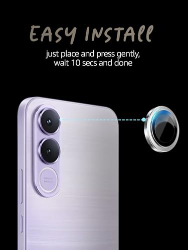 Image of Lensarmor Compatible with Vivo V70 FE Camera Lens Protector, Silver, Premium Lens Guard, 9H Tempered Glass, Case Friendly, Precise Fit