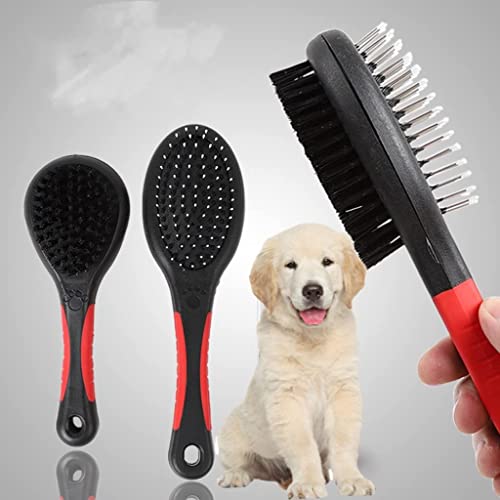 Image of Woofy Double Sided Pet Brush Dog Cat Hair Grooming Coat Comb Fur Cleaner Pin Bristle For Small to Large Dogs & Cats Short And Long Hair - Pack of 1