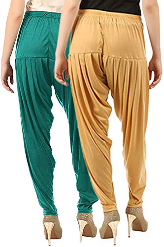 Image of Buy That Trendz Womens Patiala Pants Combo Pack of 2 Viscose Dhoti Patiyala Salwar Harem Bottoms Pants
