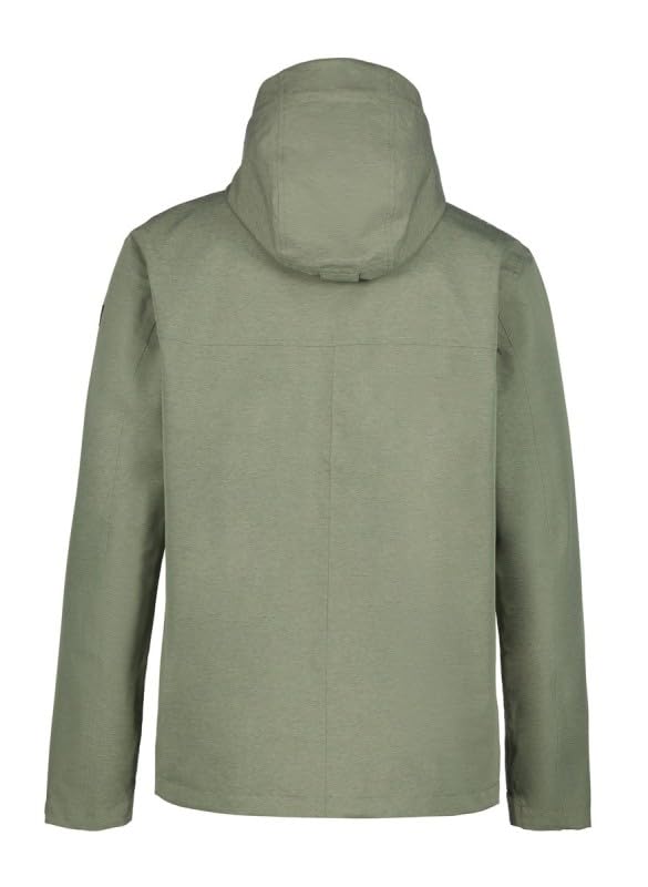 Icepeak AALEN - Chubasquero para hombre, 100% poliéster, capucha extraíble, impermeable, senderismo y exterior, verde claro, 50