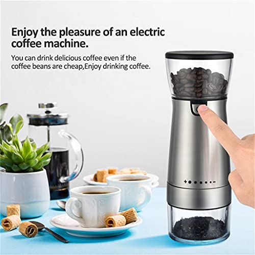 Hbao USB Elektrische Kaffeemühle Wiederaufladbare Kaffeebohnenmühle Maschine Einstellbare Edelstahl Gewürze… – Bild 3