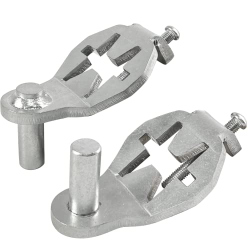 T-Post Gate Hinge Pins - Heavy Duty Gate Hanger, Hang a gate from a Metal T Post, Steel Gate Hinges Target Hanger for Farm Gate, Garden & Backyard Gate, Easy to Install