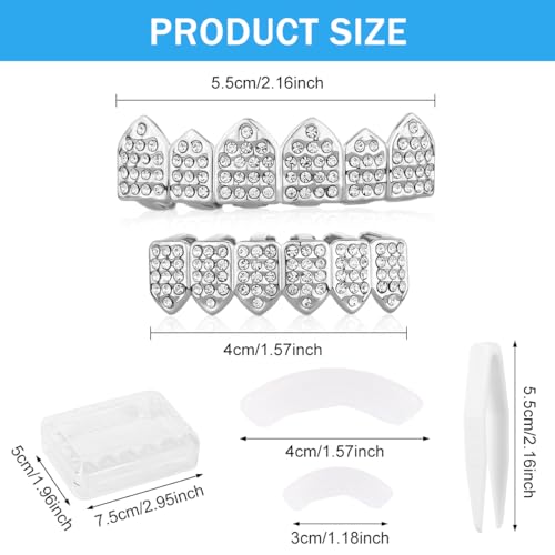 SANNIDHI Teeth Grillz Iced Out Silver Copper Set - Image 3