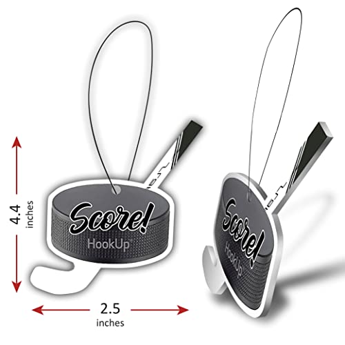 Hockey Hanging Car Air Freshener by HookUp - 4 Pack of Black Gold Scent | Unique Gift or Stocking Stuffers for Sports Fan - Teens, Men, Women| Car Accessory with Fresh & Long Lasting Fresheners Smell