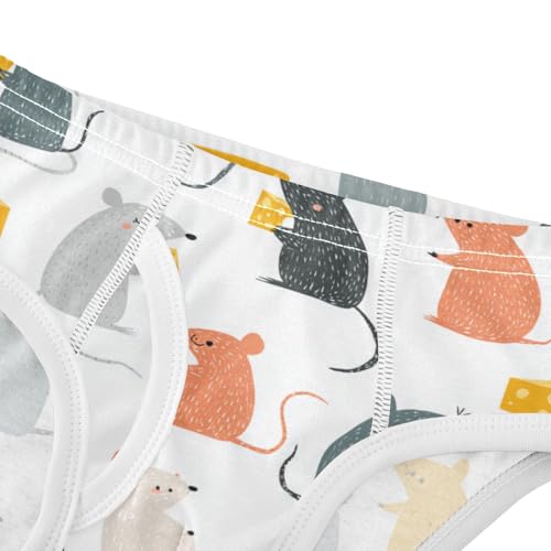 Wusikd Rats Cheese Boys' Underwear Cotton Boys Briefs Soft Toddler Underwear 2T4