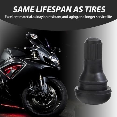 Image of ijuicy 5 PCS Car TR412 Tire Valve Stems, Pure Copper Bbody Anti-Rust Tubeless Valve Stems, Rubber Snap-in Tire Valve, Universal for Tubeless 0.45 Inches Rim Holes on Standard Vehicle Tires (Black)