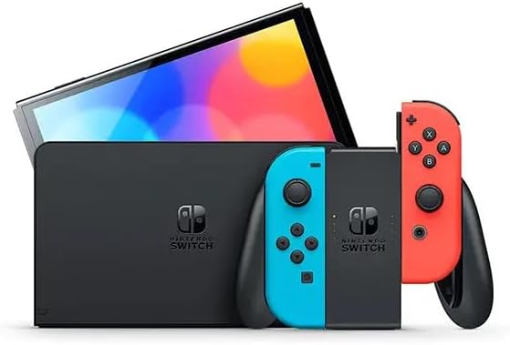Nintendo Switch with Neon Blue and Red Joy-Con (Renewed) - 2