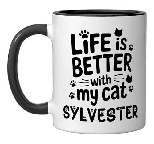 Sylvester Cat Ceramic Mug Black/White