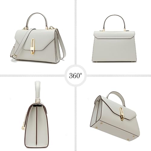 Bolso Satchel de Cuero con Asa Superior para Mujer miniatura 4
