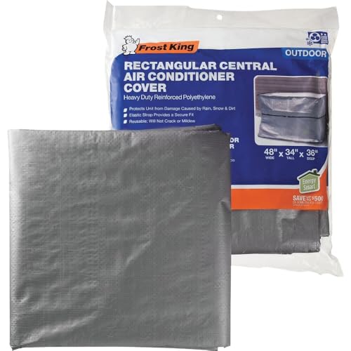 Do it 48 In. x 34 In. x 36 In. Gray Polyethylene 9 mil Rectangular Central Air Conditioner Cover - 1 Each
