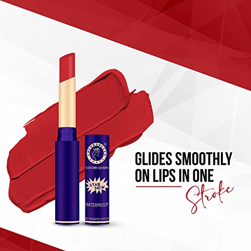 Image of Colors Queen Queen Lips Matte Lipstick | Long Lasting Lipstick Waterproof Highly Pigmented with Smooth Application | Smudge Proof Lipstick for Women (28 - Karina Red)