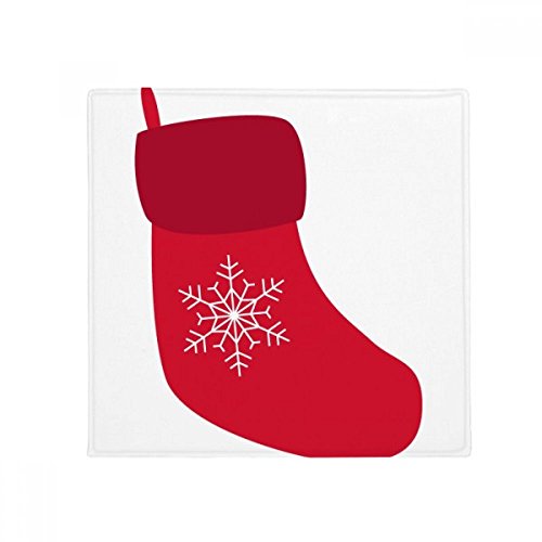Cadeau Noël tapis flocon de neige rouge antidérapant 80x80cm - 2