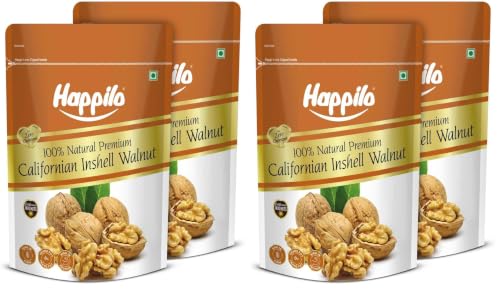 Image of Happilo Premium Inshell Dried Walnut 200g (Pack of 4) | Akhrot Giri | Dry Fruits, Healthy Snacks | Large Size | Walnut with Shell | Rich in Protein, Antioxidants & Source of Omega-3