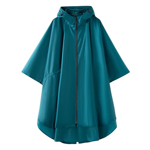 Image of Hooded cape style waterproof raincoat suitable for outdoor activities, hiking, mountaineering, and both men and women
