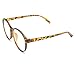 PenSee Oversized Circle Eyeglasses Frame Inspired Horned Rim Clear Lens Glasses (Leopard)