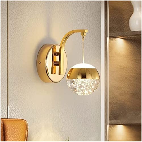 Lámpara de pared burbujas cristal luz inalámbrica interior dormitorio oro