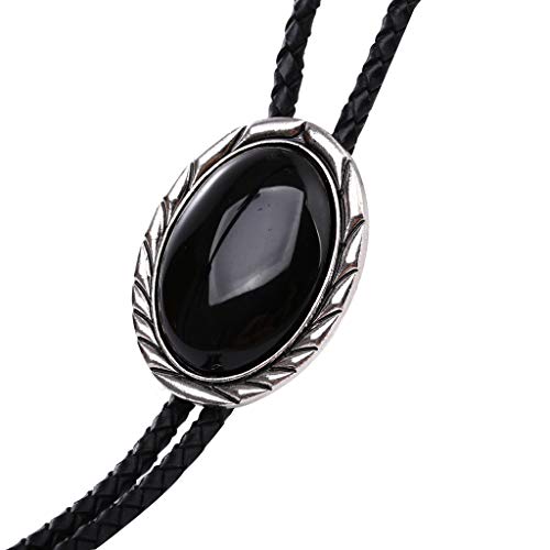 Huabola Calyn Bolo Tie, Handmade Round Shape Western Cowboy Bolo Ties For Men Black #TOP1
