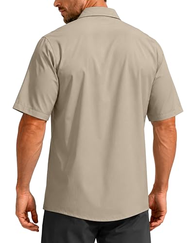 Image of G Gradual Men's Fishing Shirts with Zipper Pockets UPF 50+ Lightweight Cool Short Sleeve Button Down Shirts for Men Hiking