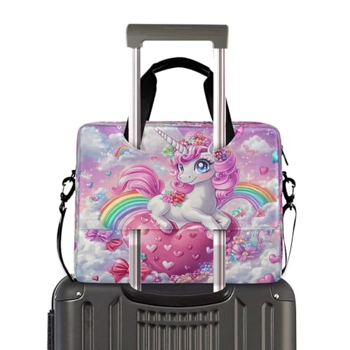 Maletín para laptop diseño unicornio con correa miniatura 3