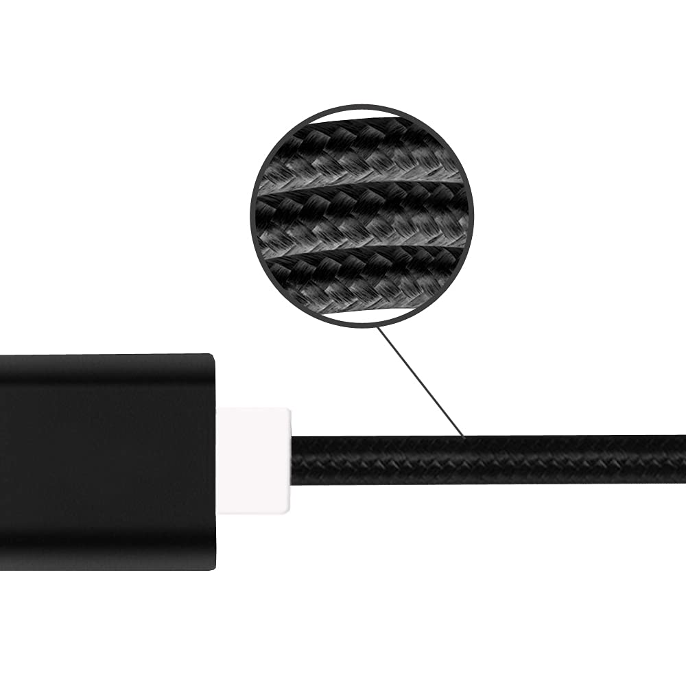 Cavo di tipo C per Oppo Reno6 Z 5G Cavo USB Intrecciato Nylon 1,3 metri Cavo di carica/sincronizzazione Rapido-Trasferimento dati Tipo C - Nero