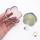 BESSKON Pink Small Ring Dish Jewelry Tray, Glass Jewelry Dish Trinket Bowl, Ring Holder Jewlery Plate, Nightstand Decor Engagement Jewerly Bowl for Earrings, Friendship Birthday Gifts for Women, Mom - Image 5