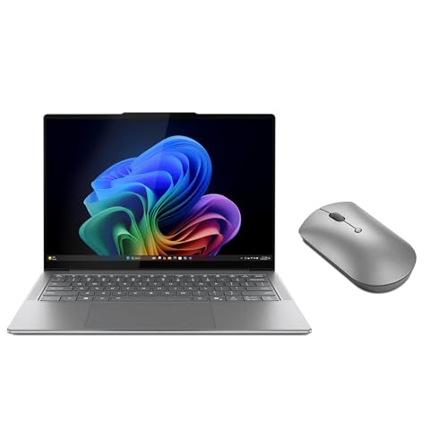 Image of Lenovo Slim 7i Aura Edition - 2025 - Copilot+ PC - Core Ultra 7 Processor 256V - 14 inch WUXGA OLED Display - 16 GB Memory - 1 TB Storage Luna Grey 600 Bluetooth Silent Mouse Gray