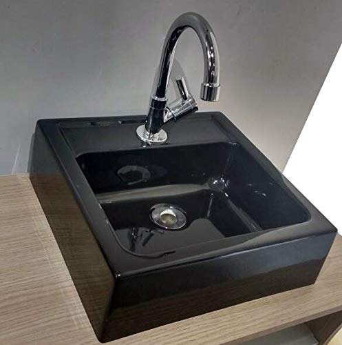 Cuba de Apoio para Banheiro e Lavabo Modelo Jully Preto