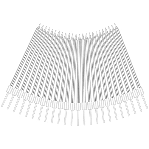 Uraqt Birthday Candles, 24 Pcs Metallic Birthday Cake Candles In Holders, 5.1 Inch Long Thin Silver Candles Cupcake Candles For Birthday Wedding Baby Shower Party Decoration #TOP27