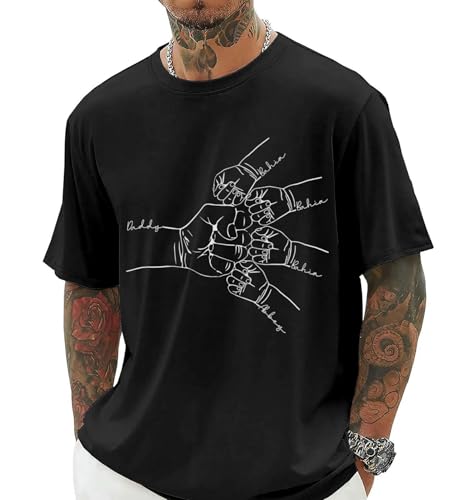 Personalized Dad Shirts, Custom Dad Tshirt with Kids Name, Customized Gifts for Father Day Birthday Christmas