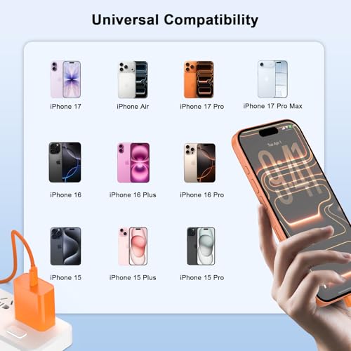 Image of iPhone 17 16 15 Charger Fast Charging 10FT, 20W USB C Charger Block & Cable