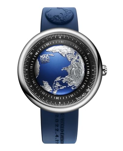 Image of CIGA Design Mechanical Automatic Watch Blue Planet U Series Stainless Steel /Titanium /Ceramics Case Sapphire Crystal Fluororubber /Ceramics Strap Watches Gifts for Men and Women