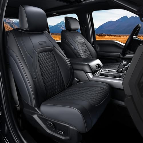 Image of Coverado Seat Covers Full set for Jeep Wrangler, Waterproof Car Seat Covers for Truck Automotive Seat Covers Custom Fit for 2007-2012 Jeep Wrangler JK 2-Door, Full Coverage Wrangler Seat Covers(Black)