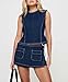 Mxiqqpltky Y2k Cargo Denim Skirt Women Low Rise Bodycon Mini Jean Skirt Shorts Skort(Dark Blue,Large)