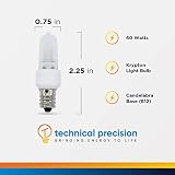 Technical Precision 60 Watt KX60FR/E12 JD Replacement Bulb 120V 60W T3 Krypton Replacement Bulb - Frosted - 2700K Warm White - 10 Pack