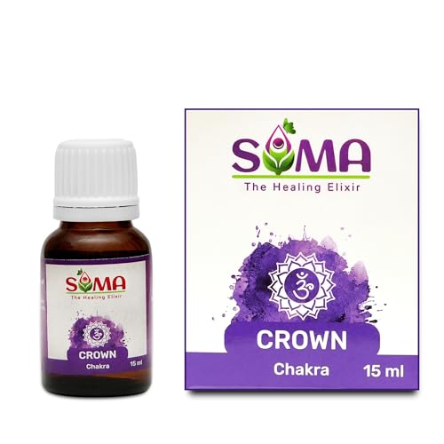 Image of Crown Chakra Oil | Blends of Pure Essentials Oils Ideal for Calming Effects, | 15 ml | Aroma Oil & Seven Chakra Oils | Best for Aromatherapy & Meditation | Pack of 1