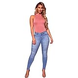 Material: Acryl nobrand Neue heiße Damenhose mittelhohe Damenjeans schlanke gestreifte Damenhose Freizeitfüße Hosen Damenstifthose