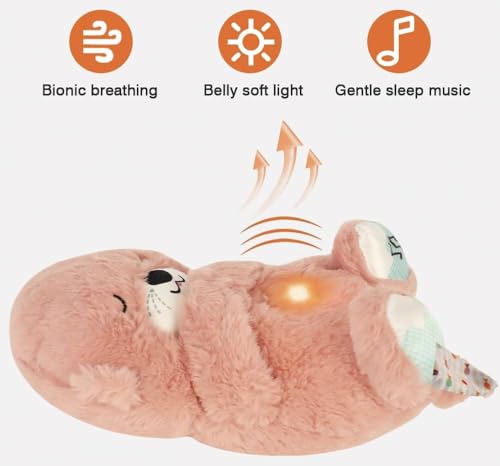 Image of AGC Breathing Teddy Bear with Music for Baby Sensory Sleep Lights Rhythmic Soft Toy, Lights and Breathing Motion, Breathing Toy Teddy Bear with Lights | Best Gift for Kids (Dark Purple)