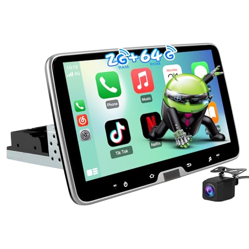 AWESAFE Universale Autoradio 1 din con Schermo (Rimovibile), Android 13 (2+64GB) 10.1' Car Radio con CarPlay Android Auto GPS Bluetooth WIFI FM RDS