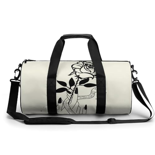 Sac de sport gym Rose à la main sac de voyage week-end duffel 45cm