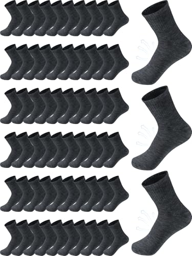 Image of Tarpop 100 Pairs Bulk Mens Socks Moisture Wicking Casual Sports Ankle Socks for Homeless Unisex Adult Men Women