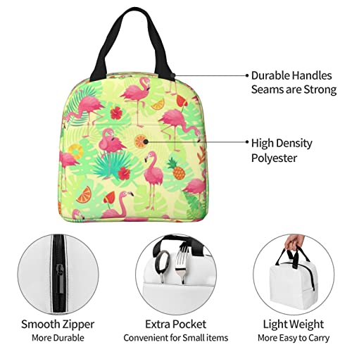 Iofng Cute Flamingos Lunch Bag For Women Men Portable Insulated Thermal Lunch Tote Box Reusable Washable Lunch Box For Travel Hiking Walking #TOP6