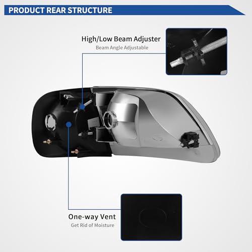Image of OEDRO Halogen Headlights Assembly Compatible with Ford 1997 1998 1999 2000 2001 2002 2003 F150 / 2004 F150 Heritage / 1997-2002 Expedition with Corner Lights Set