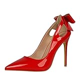  Minetom Damen Sommerschuhe Sandalen Peep Toe High Heels Sandalette 10Cm Absatz Schuhe Kurz Stiefel Blockabsatz Pumps Damensandaletten Abendschuhe Rot 39 EU
