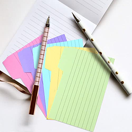 Tecmisse 195 Counts Tabbed Index Cards Guides, 3X5 Inches Index Card Dividers, Color Note Cards And Recipe Guides With Blank Tabs, 5 Colors #TOP3