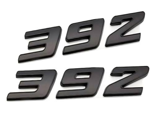 Image of Pair Set 392 Front Right Door Side Badge Nameplates Emblem Self-Adhesive Decals Sticker (Matte Black)