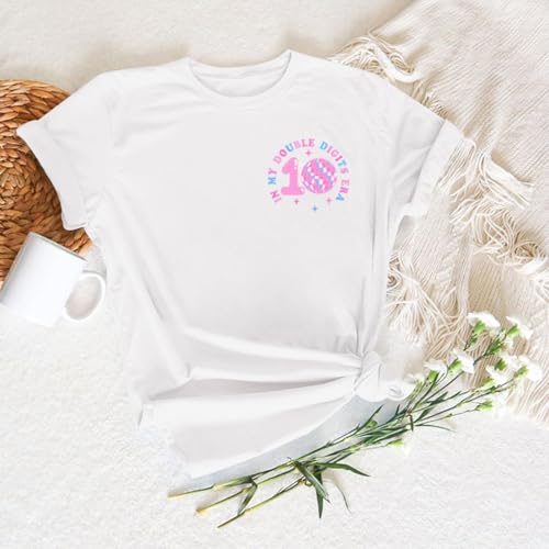 Image of Pairxily in My Double Digits Era Shirt for Girls 10th Cute 10 Year Old Girl Happy Birthday Shirts Gifts Short Sleeve Tops