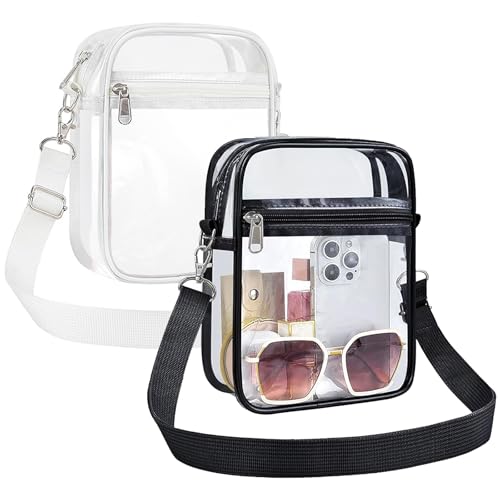 Transparente Tasche, 2 Stück Damen Durchsichtig Umhängetasche...